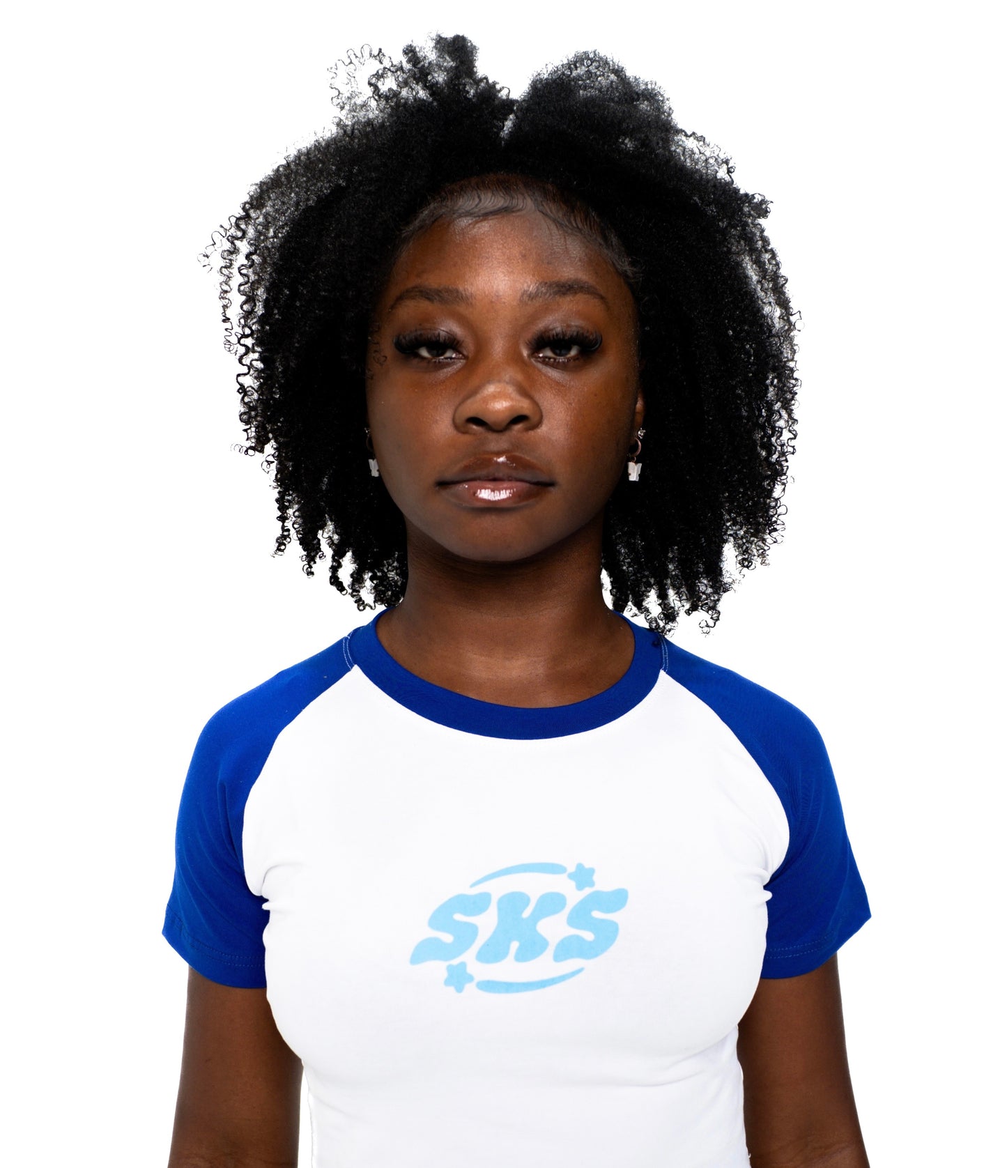 Raglan Baby Tee Blue/White