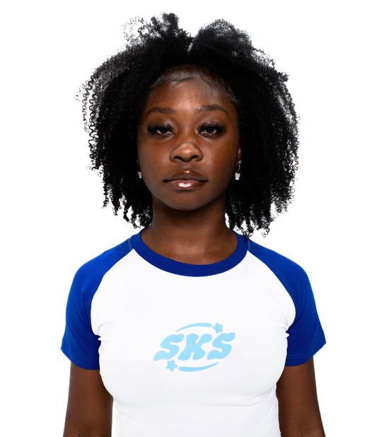 Raglan Baby Tee Blue/White