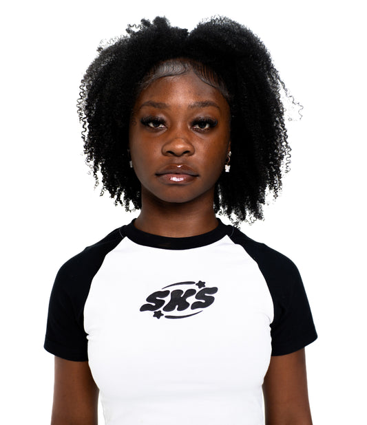 Raglan Baby Tee White/Black