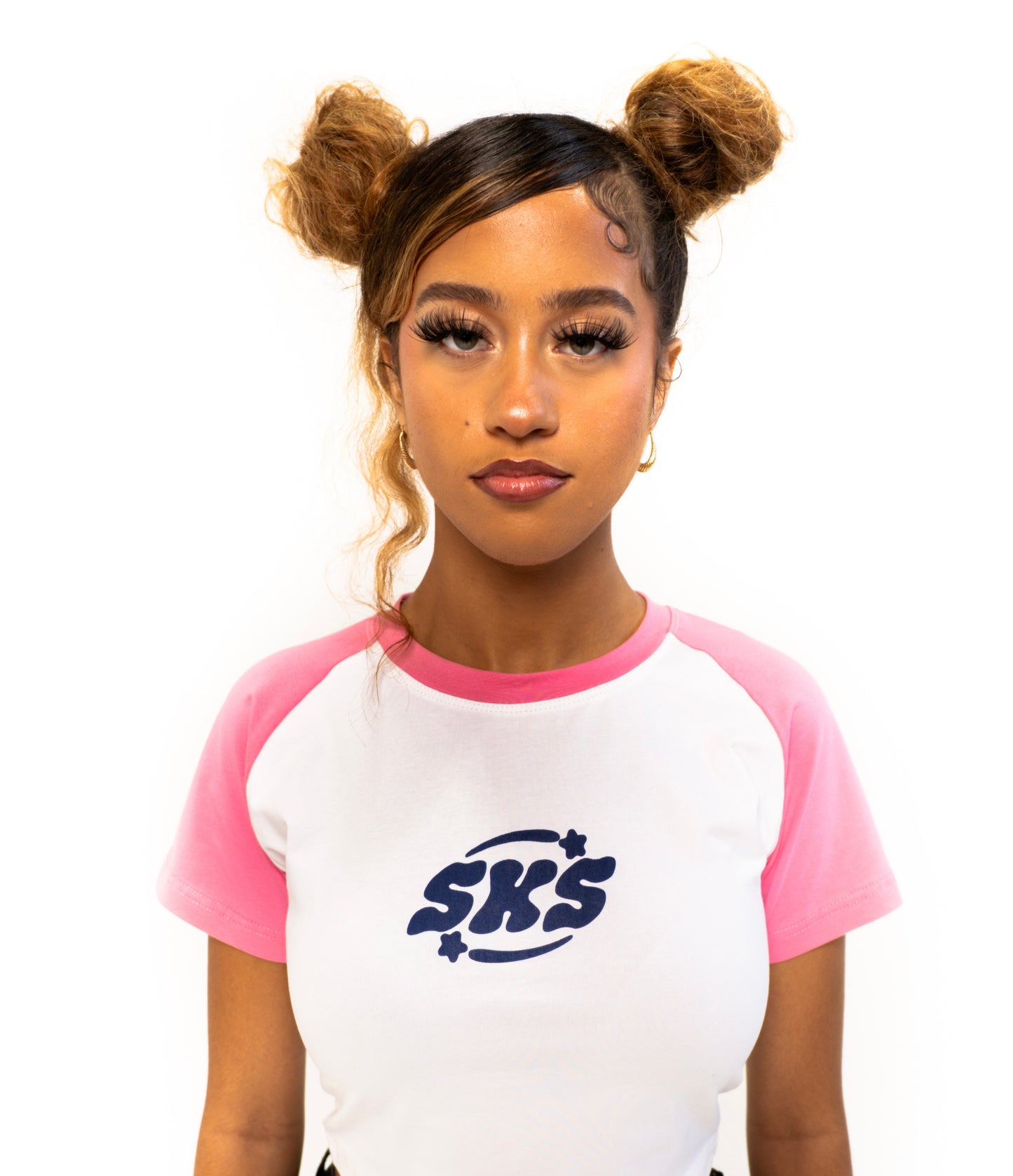 Raglan Baby Tee Pink/White/Blue